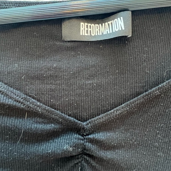 Reformation Ribbed Ruched Front Top - Picture 6 of 10